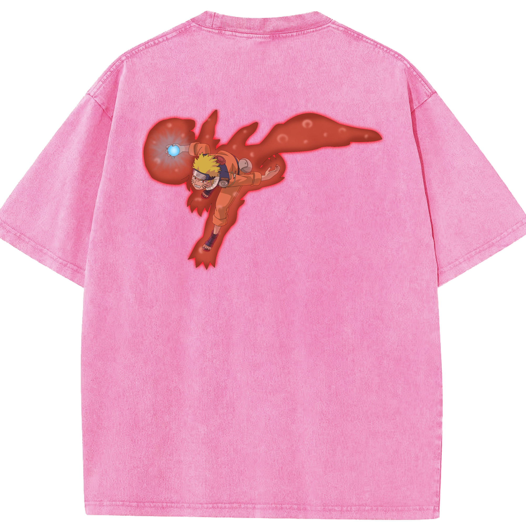 （画像用） NARUTO -ナルト- うずまき ナルト Uzumaki Naruto 綿100% ヴィンテージ風 半袖Tシャツ（背面プリント）